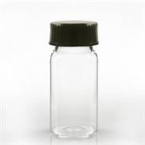 20mL Clear Screw Thread Vial 27.5 x 57mm w/24-400 Black Phenolic Poly Cone Lined Cap (100/pk)