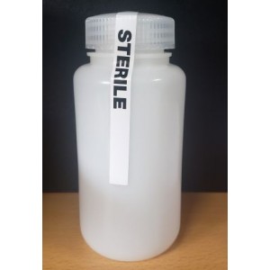 250ml SMART Natural HDPE Leakproof STERILE Wide Mouth Bottle w/43-415 Linerless Cap, W/ sterile custody strip (224/cs)