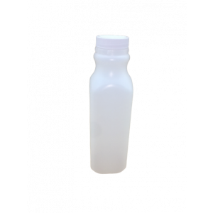 16oz Natural HDPE Juice Style Bottle Assembled w/38-400 F-217 Lined Cap (400/cs)