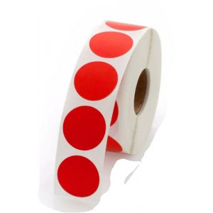 1-THERMAL TRANSFER LABEL-FLOOD RED CIRCLE(5500 PER ROLL)
