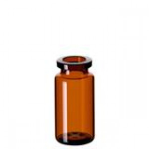 10mL Amber Borosilicate Glass FB/20mm Beveled Crimp Finish Headspace Vial (125/pk)