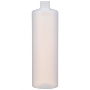16oz Natural HDPE Cylinder 24mm Black Phenolic Poly Cone Lined Cap {Precleaned &Certified} (340/cs)