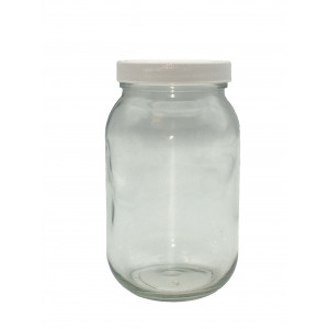 16oz Clear Economy Jar Assembled w/63-400 Poly Vinyl Lined Cap (12/cs)