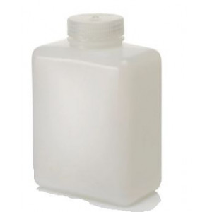 1000mL Rectangular HDPE Bottle, 53mm PP Screw Thread Closure (24/cs)