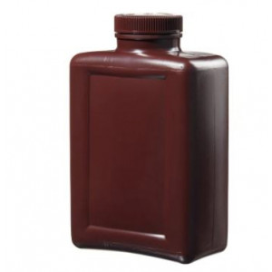 2000mL Rectangular Amber HDPE Bottle, 63mm Amber PP Screw Thread Closure (12/cs)