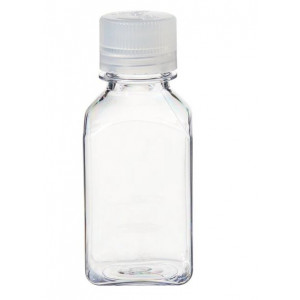 250mL Square Polycarbonate Bottle, 38-430 PP Screw Thread Closure (48/cs)