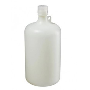 4L Fluorinated Narrow Mouth HDPE Bottle, 38-430 HDPE Screw Thread Closure (6/cs)