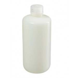 500mL Fluorinated Narrow Mouth HDPE Bottle, 28mm HDPE Screw Thread Closure (48/cs)