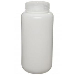 500mL Wide Mouth HDPE Bottle, 53mm PP Screw Thread Closure {Lab Grade} (48/cs)