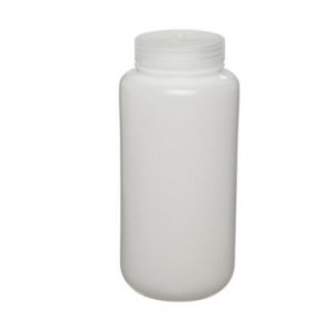 1000mL Wide Mouth HDPE Bottle, 63mm PP Screw Thread Closure {Lab Grade} (24/cs)