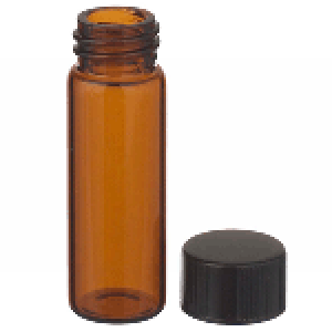 4mL Amber Sample Vial w/Black Phenolic PTFE Faced Rubber Lined Cap Packed Separate (200/cs)