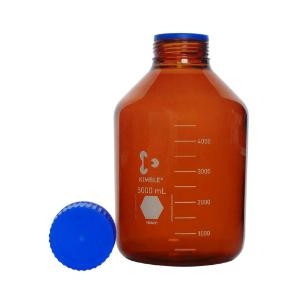 KIMBLE? GLS 80  Bottle, Media 3.3 Borosilicate, WM, amber, w/ screw cap & pour ring (PP) 2000 ml (4cs)