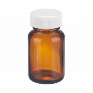 30mL Amber Wide Mouth Packer Assembled w/28-400 PTFE Lined Cap (24/cs)