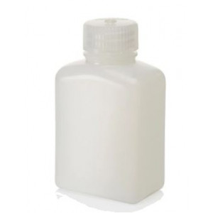 125mL Rectangular HDPE Bottle, 28-415 PP Screw Thread Closure {Lab Grade} (500/cs)