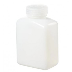 500mL Rectangular HDPE Bottle, 48-415 PP Screw Thread Closure {Lab Grade} (125/cs)