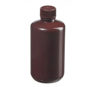 250mL Narrow Mouth Opaque Amber HDPE Bottle, 24-415 Amber PP Screw Thread Closure {Packaging Grade} (250/cs)