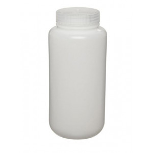 1000mL Wide Mouth HDPE Bottle, 63-415 PP Screw Thread Closure {Lab Grade} (50/cs)