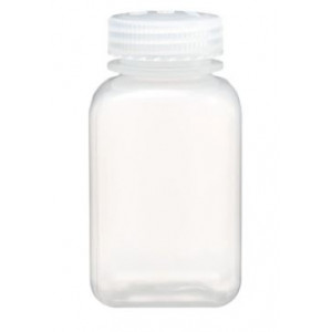 250mL Square Wide Mouth PPCO Bottle, 43-415 PP Screw Thread Closure {Lab Grade} (250/cs)