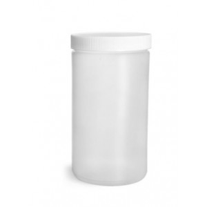 32oz Natural HDPE Straight Sided Jar Assembled w/89-400 F-217 Lined Cap (12/cs)