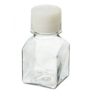125mL Square PETG Sterile Media Bottle, 38-430 HDPE Screw Thread Closure (96/cs)
