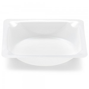 Weighing Boat, Plastic, Square with Round Bottom, Small Easy Pour Spout, Antistatic, 41 x 41 x 8mm, PS, White, 7mL, 500/Unit