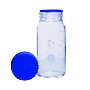 KIMBLE? GLS 80  Bottle, Media 3.3 Borosilicate, WM, clear , w/ screw cap & pour ring (PP), 1000 ml (4cs)