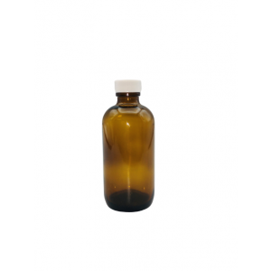 16 oz. Amber Boston Round Glass Bottle, 28mm 28-400