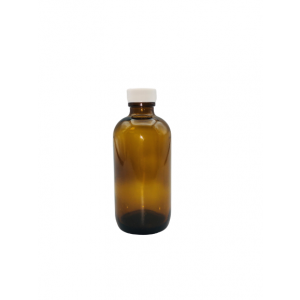 4oz Amber Boston Round Assembled w/22-400 PTFE Lined Cap, Certified, Silanized (24/cs)