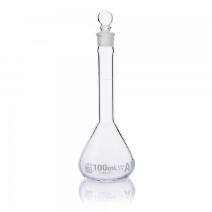 Flask, Volumetric,  Wide Mouth, Globe Glass, 100mL, Class A, To Contain (TC), ASTM E288, 6/Box, 12/cs