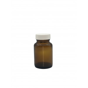 60mL Amber Wide Mouth Packer Assembled w/33-400 PTFE Lined Cap, Certified (24/cs)