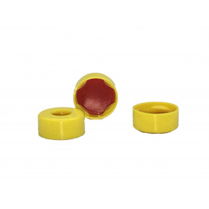 Yellow Polypropylene, Red PTFE/White Silicone, Target Snap-It 11mm Snapcap Closure (100/pk)
