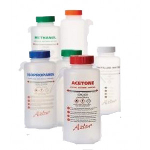 Azlon LDPE round integral wash bottle, 500ml, ethanol, orange cap (5cs)