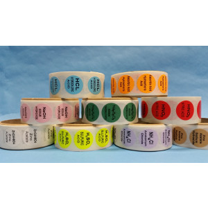 Ascorbic Acid {Orange} Color Coded Sample Labels {Ascorbic } (1000/Roll)