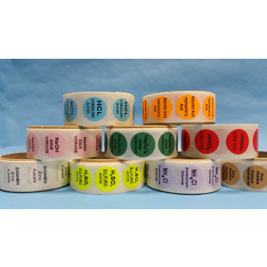 Sodium Sulfite/Hydrochloric Acid {Gray} Color Coded Sample Labels {Na2SO3 +HCL} (1000/Roll)