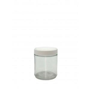 4oz Clear Straight Sided Jar Assembled w/58-400 PTFE Lined Cap, Silanized, Certified (24/cs)