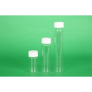 20mL Clear Screw Thread Vial Assembled 24-414 Open Top Bonded T/S Septa Cap, Certified, Bar Coded (72/cs)