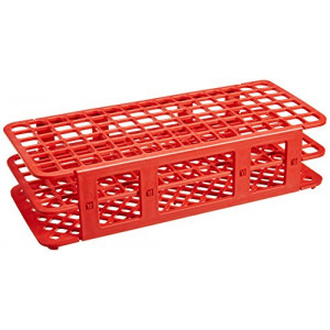 Rack, Tube, 12/13mm, 90-Place, PP, Red