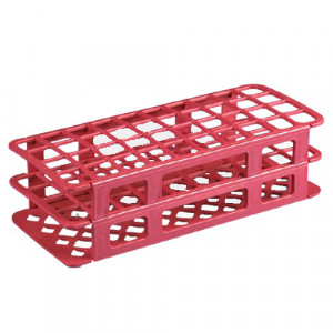 Rack, Tube, 20/21mm, 40-Place, PP, Red