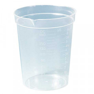 Specimen Container, 6.5oz, with Pour Spout, PS, Graduated, 25/Pack, 20 Packs/Unit