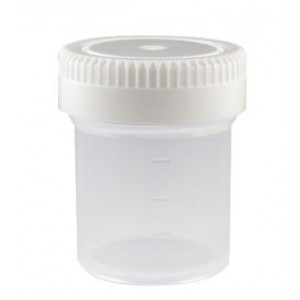 Container: Tite-Rite, 20mL (0.67oz), PP, 35mm Opening, Graduated, with Separate White Screwcap, 1000/Unit
