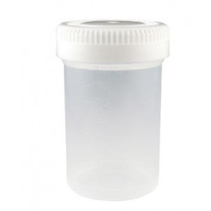 Container: Tite-Rite, 90mL (3oz), PP, 48mm Opening, Graduated, with Separate White Screwcap, 400/Unit