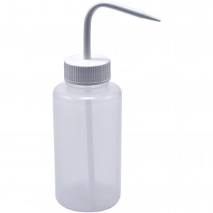 Wash Bottle, Narrow Mouth, 500mL, LDPE, WHITE Screwcap, 1/Unit