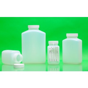 250mL Greenwood Std. Neck, HDPE Oblong Bottle w/ 45-400 Finish, w/Graduations (300/cs)