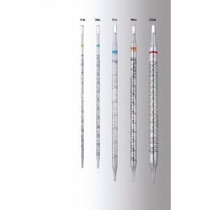 Uniplast Serological Pipette, 10mL, PS, Standard Tip, 297mm, STERILE, Orange Striped, Individually Wrapped, 200/Unit