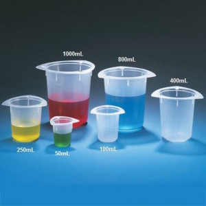 Beaker, Three Corner, PP, Graduated, 1000mL, 100/Unit