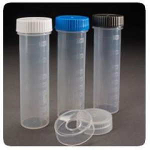 50mL Natural PP Graduated Digestion Tube with White HDPE Screw Thread Cap (500/cs)