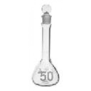 20mL Volumietric Flask,Heavy Duty, Wide Mouth, Clear Glass w/ Glass Stopper (6/cs)