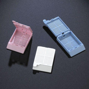 Cassette, Biopsy Embedding with Attached Lid, 35? Writing Area, YELLOW, 500/Dispenser Box, 2 Boxes/Unit