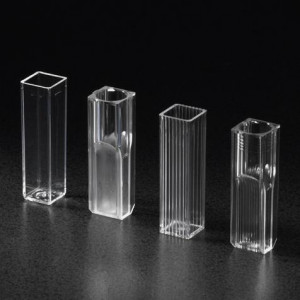 Cuvette, Spectrophotometer, Square, 4.5mL (10mm), UV Grade Methacrylate, 2 Clear Sides, 100/Tray, 5 Trays/Unit