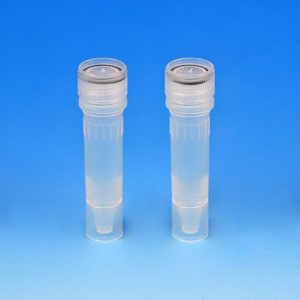 Microtube, 0.5mL, Self-Standing, Attached Screwcap for Color Insert, with O-Ring, STERILE, PP, 100/Bag, 10 Bags/Unit